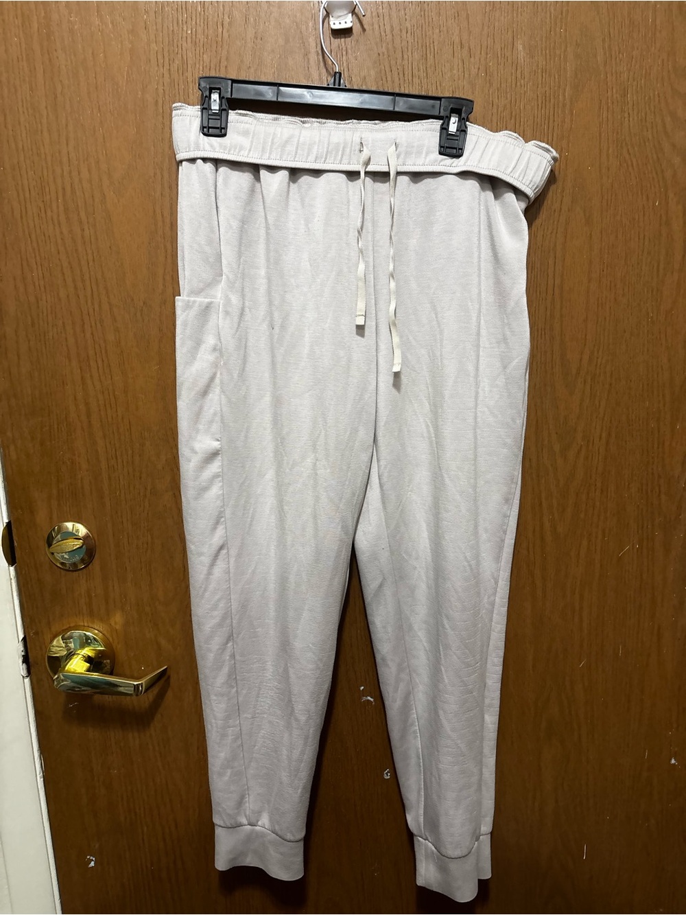 Grey ish beige ish color pants with drawstring waist